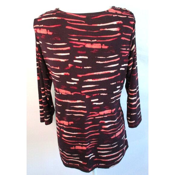 Daisy Fuentes Women's 3/4 Sleeve Purple Cinched Stretch Shirt Size Large - Picture 5 of 10